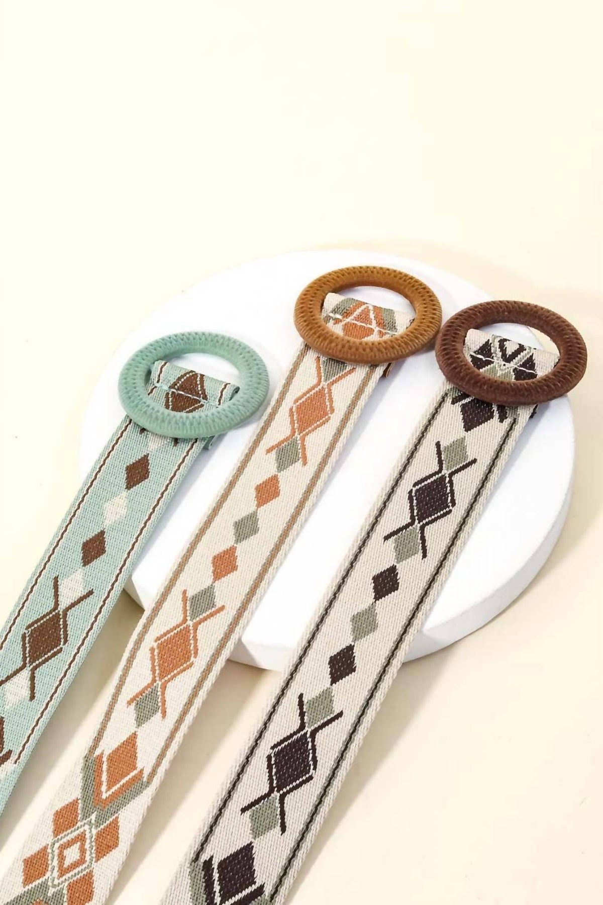 Anarchy Street - Women's Round Woven Buckle Boho Belt