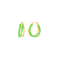Gold & Honey - Women's Enamel Double Hoop Earrings