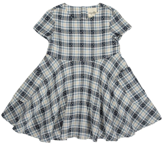 Vignette - Girl's Debbie Plaid Short Sleeve Woven Dress