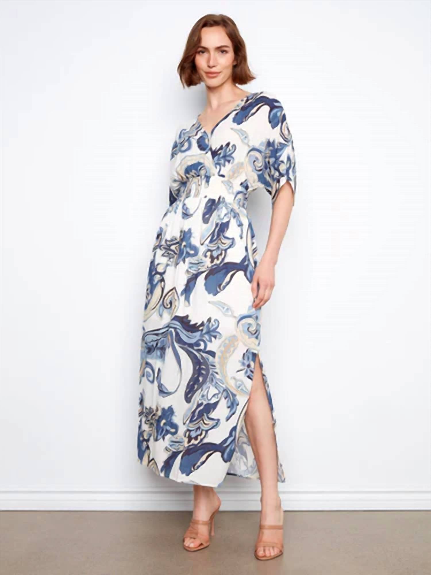 Charlie B - Printed Dolman Sleeve Midi Dress