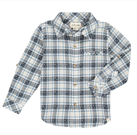 Me & Henry - Boy's Atwood Stitched Long Sleeve Woven Collared Shirt