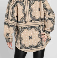 Elleborn - Paisley Sherpa Button Down Jacket