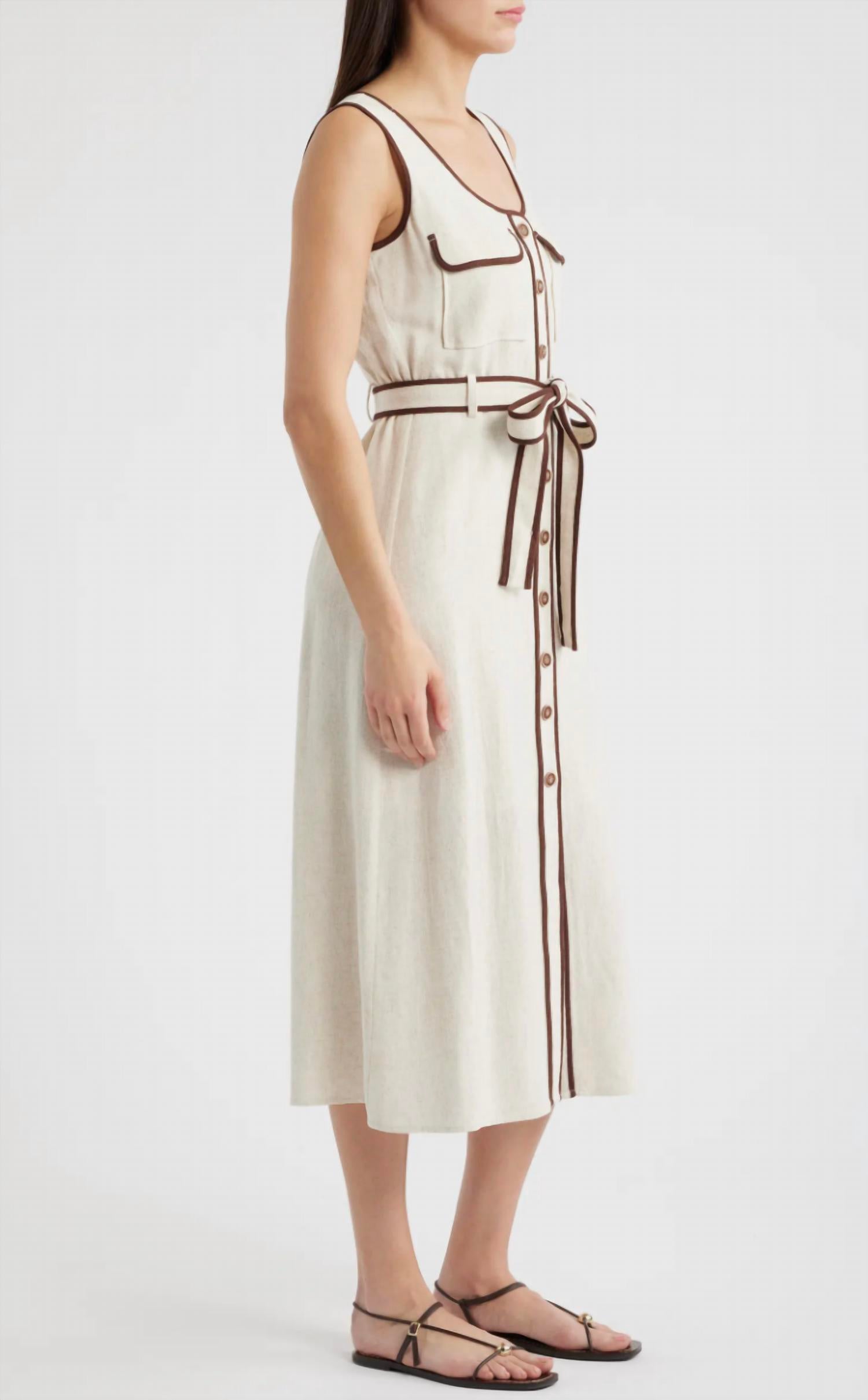 Zoe And Claire - Valencia Linen Midi Dress