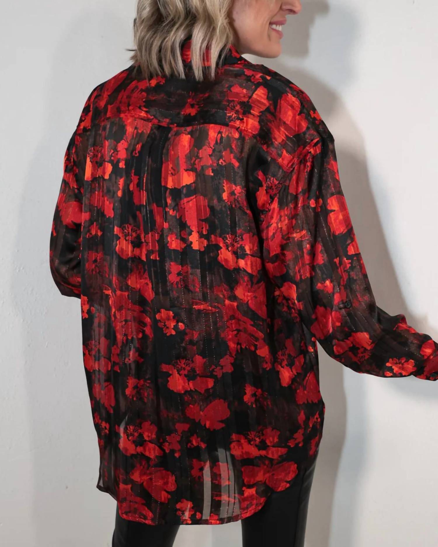 Elan - Floral Pleated Blouse