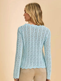 Fdj - Long Sleeve Garment Dye Sweater Top