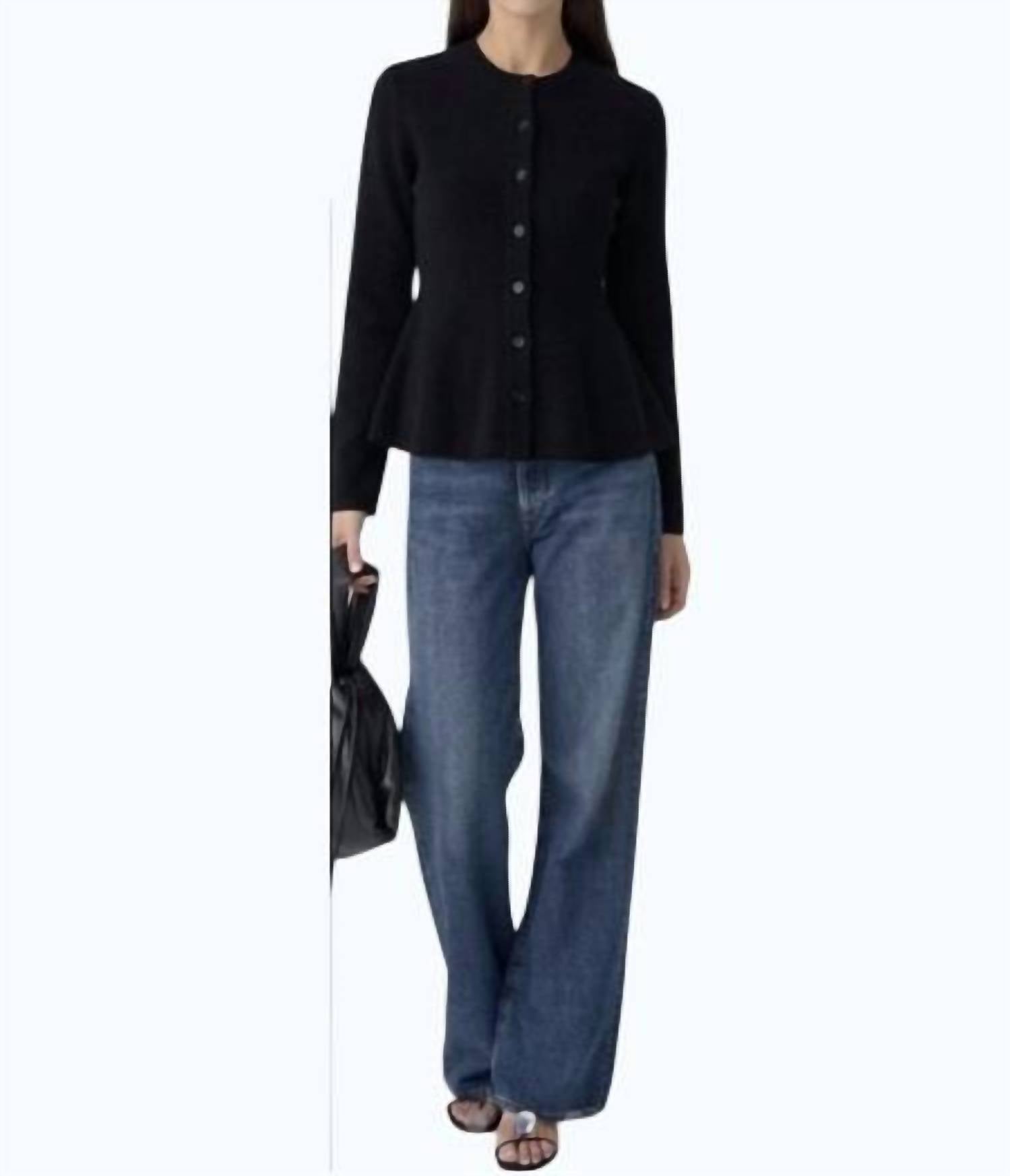 White + Warren - Peplum Cardigan