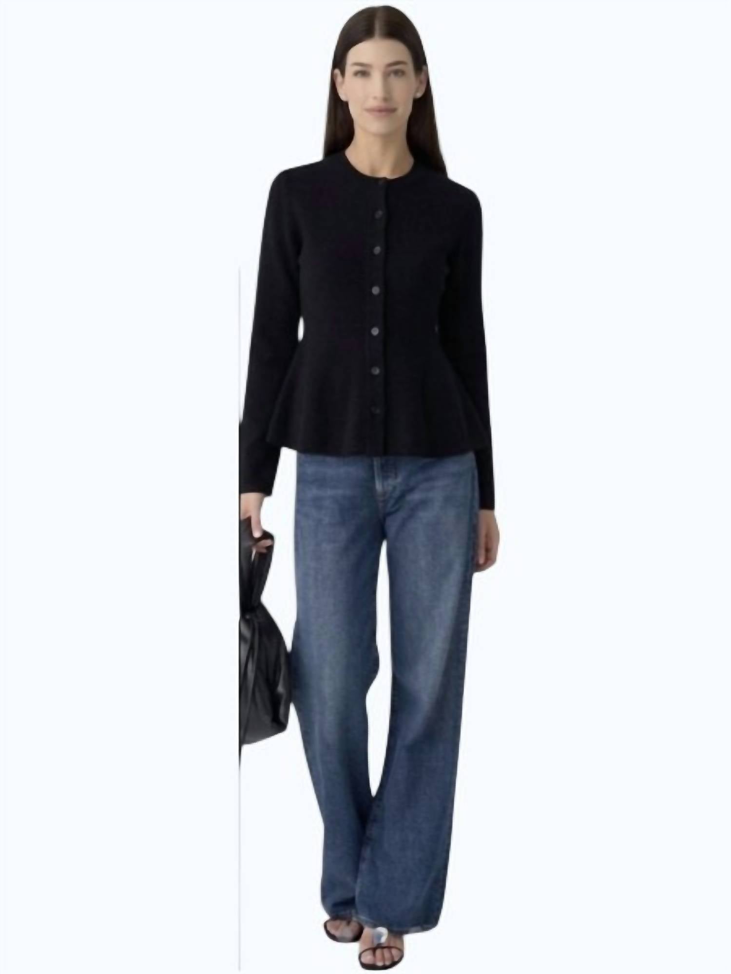 White + Warren - Peplum Cardigan