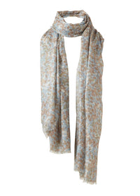 Kinross Women's Pebble Print Scarf in ice blue multi - women's scarf