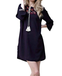 Kori - Floral Embroidered Shift Dress