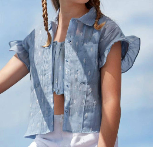 Mayoral - Girls' Ruffle Printed Blouse & Crop Top Set