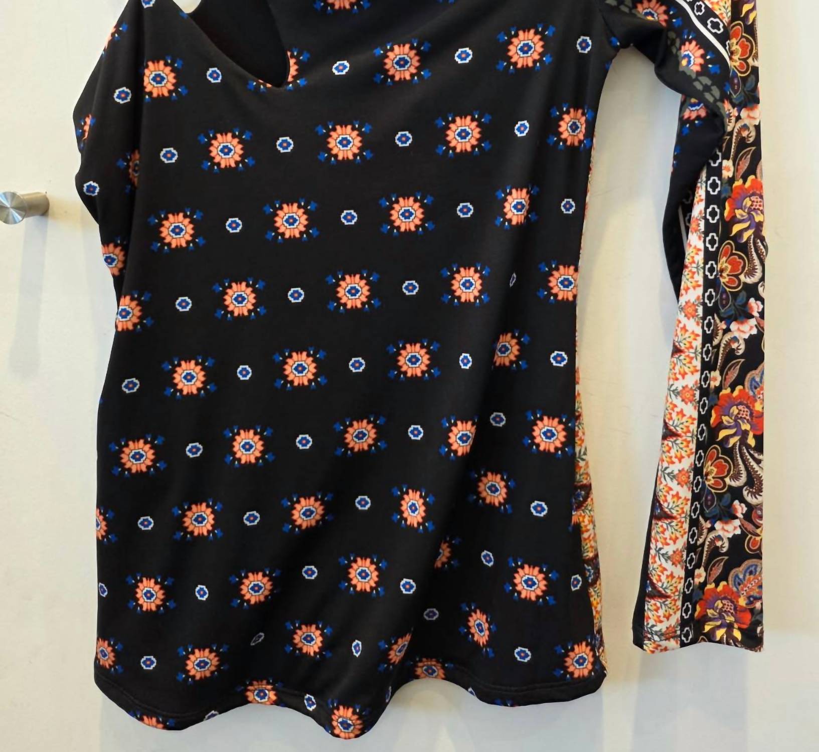 Vava - Women's Mixed Print One-shoulder Top