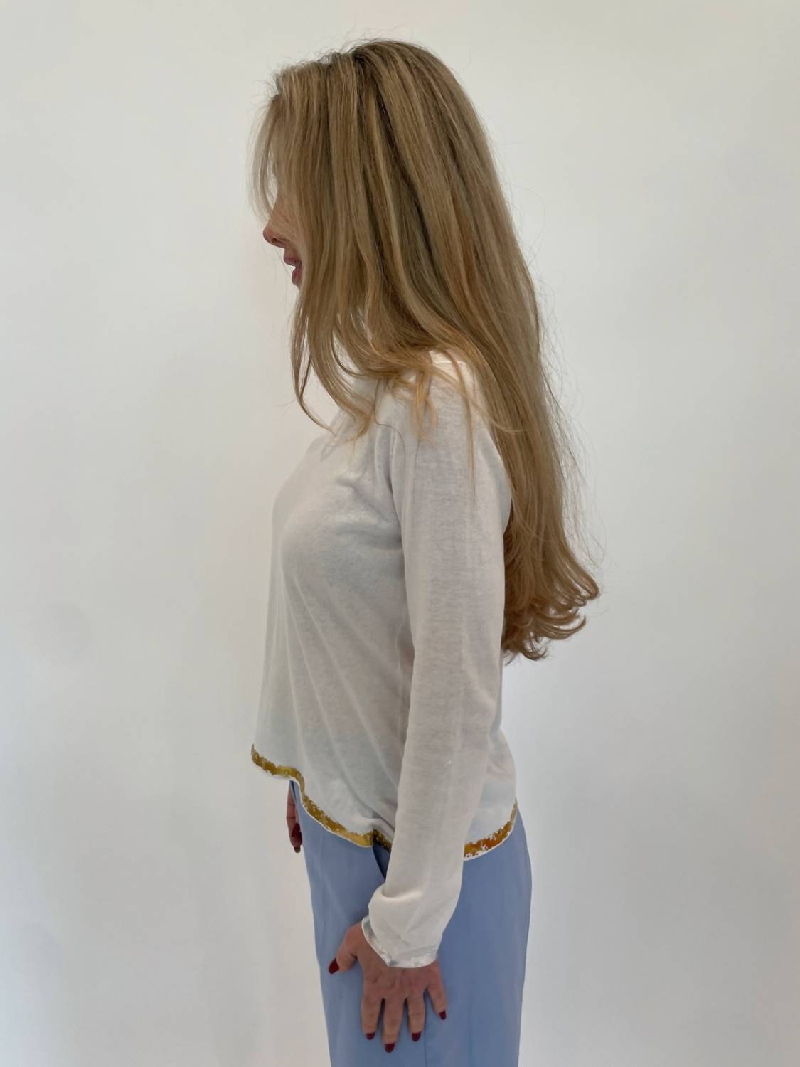 Peace Of Cloth - Sasha Long Sleeve Crew Top With Foil