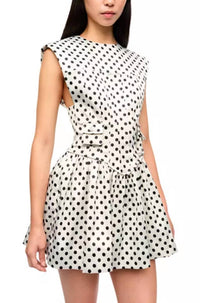 Ganni - Polka Dot Satin Corset Mini Dress