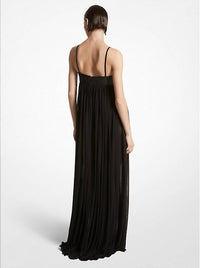 Michael Kors - Plongé Leather & Chiffon Empire Gown