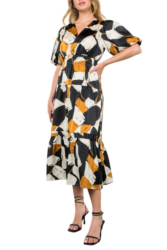 Thml - Puff Sleeve Tiered Print Dress