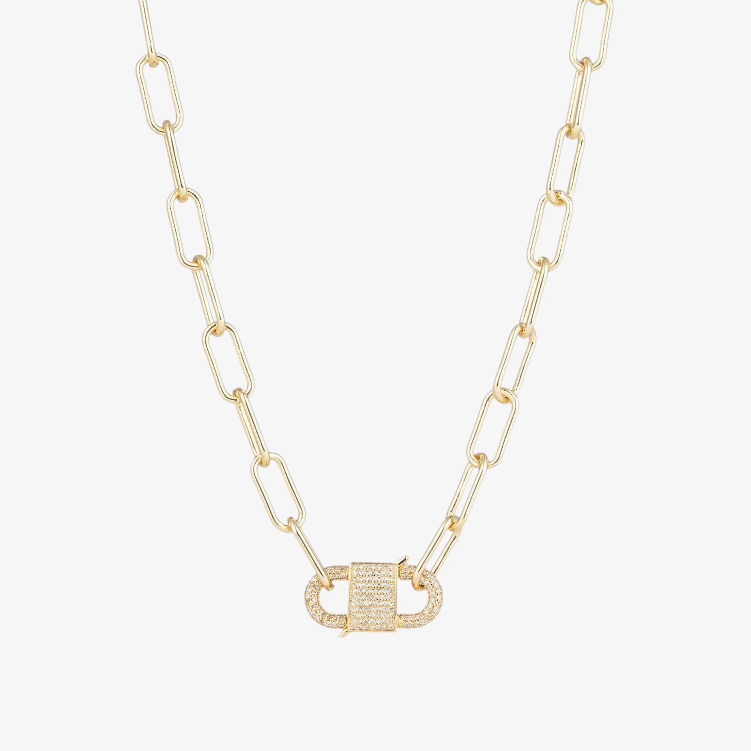 Eye Candy Los Angeles Women's Violet Chain Link Cubic Zirconia Necklace in gold - women's jewelry