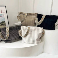 42Pops - Corduroy Slouchy Tote Bag With Guitar Shoulder Strap