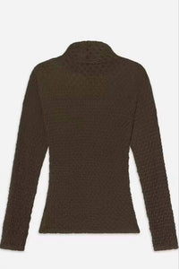 Frame - Mesh Lace Turtleneck Top