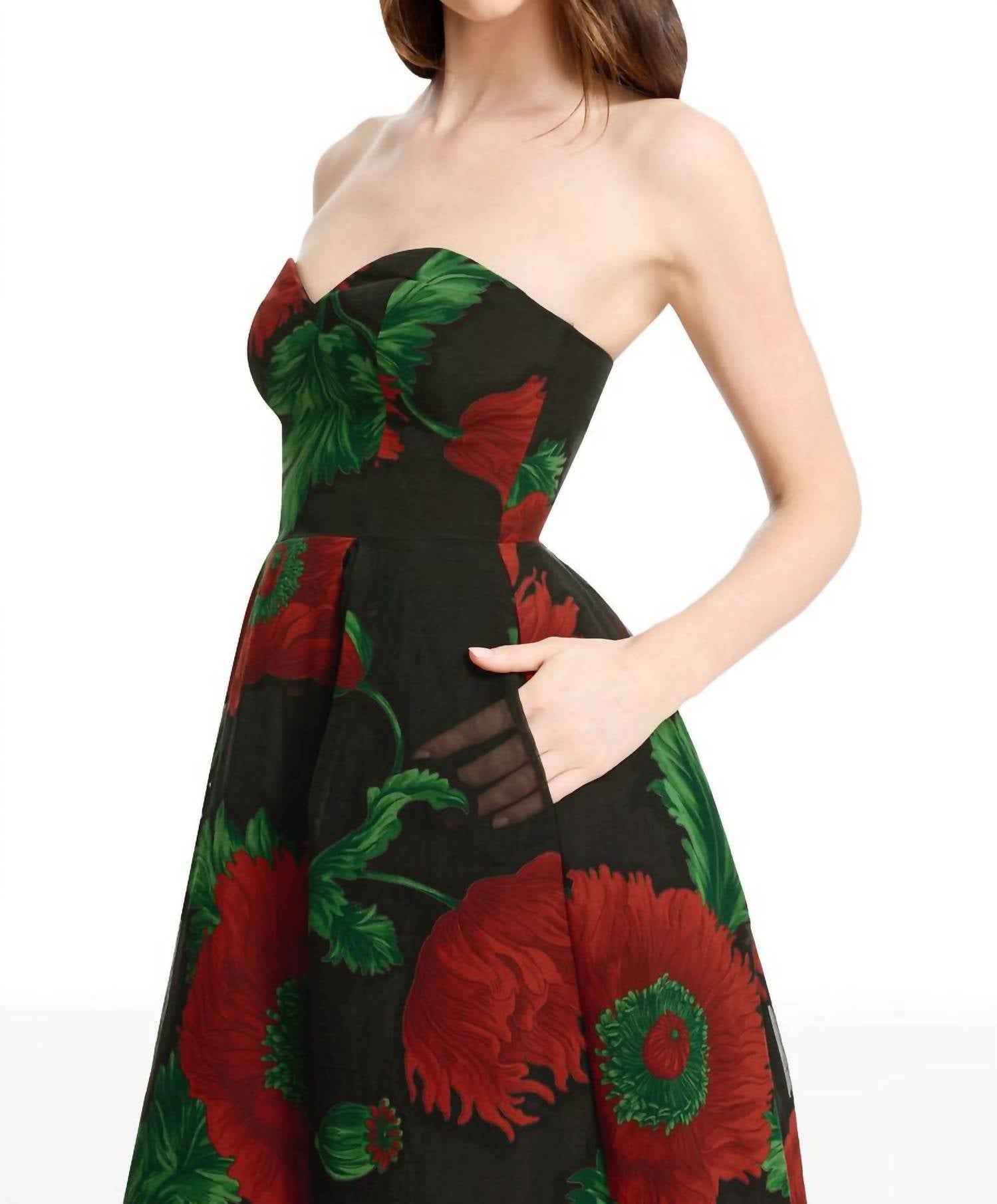 Dress The Population - Maisy Strapless Midi Dress