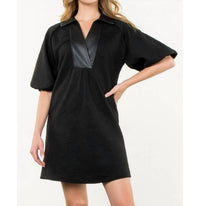 Thml - Puff Sleeve Textured Midi Dress