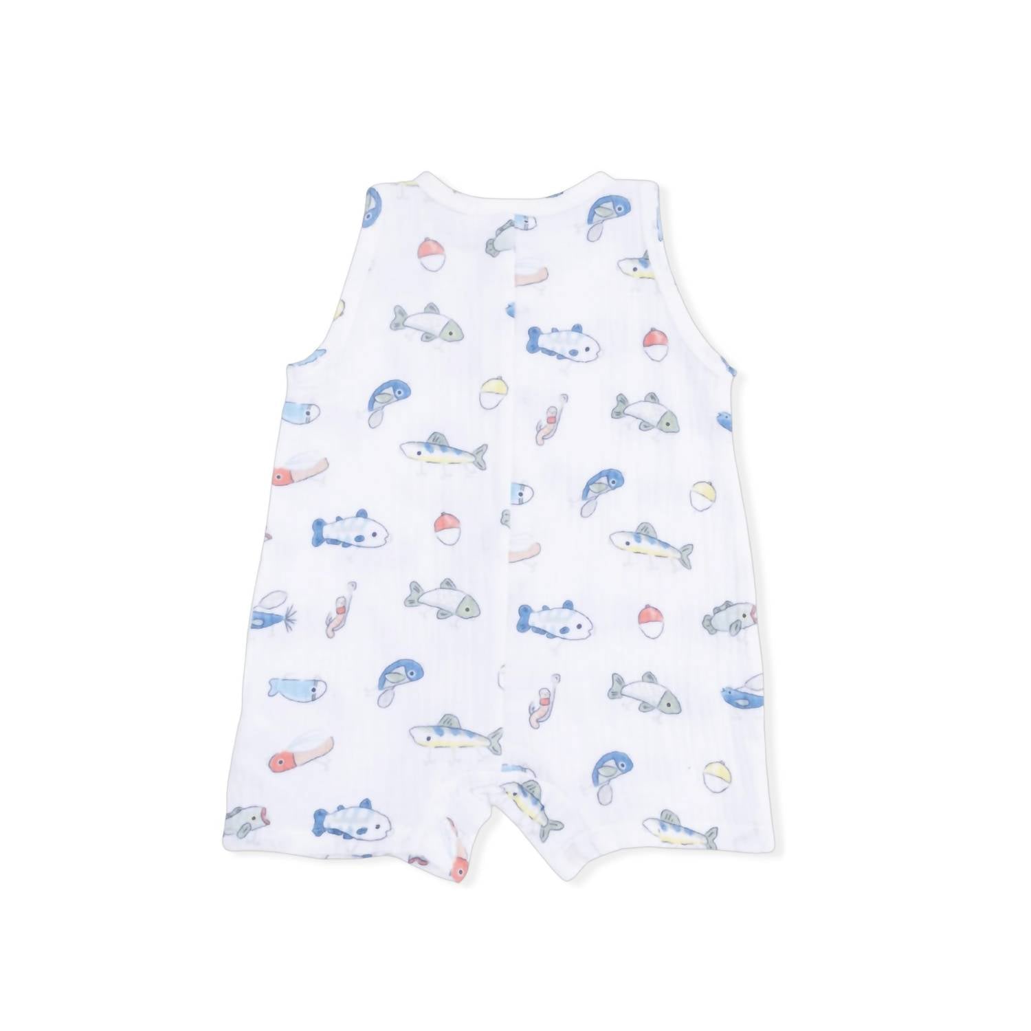Angel Dear - Kids Fishing Lures Muslin Sleeveless Shortie Romper