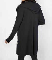 Frank Lyman - Bess Faux Leather Pockets Hoodie
