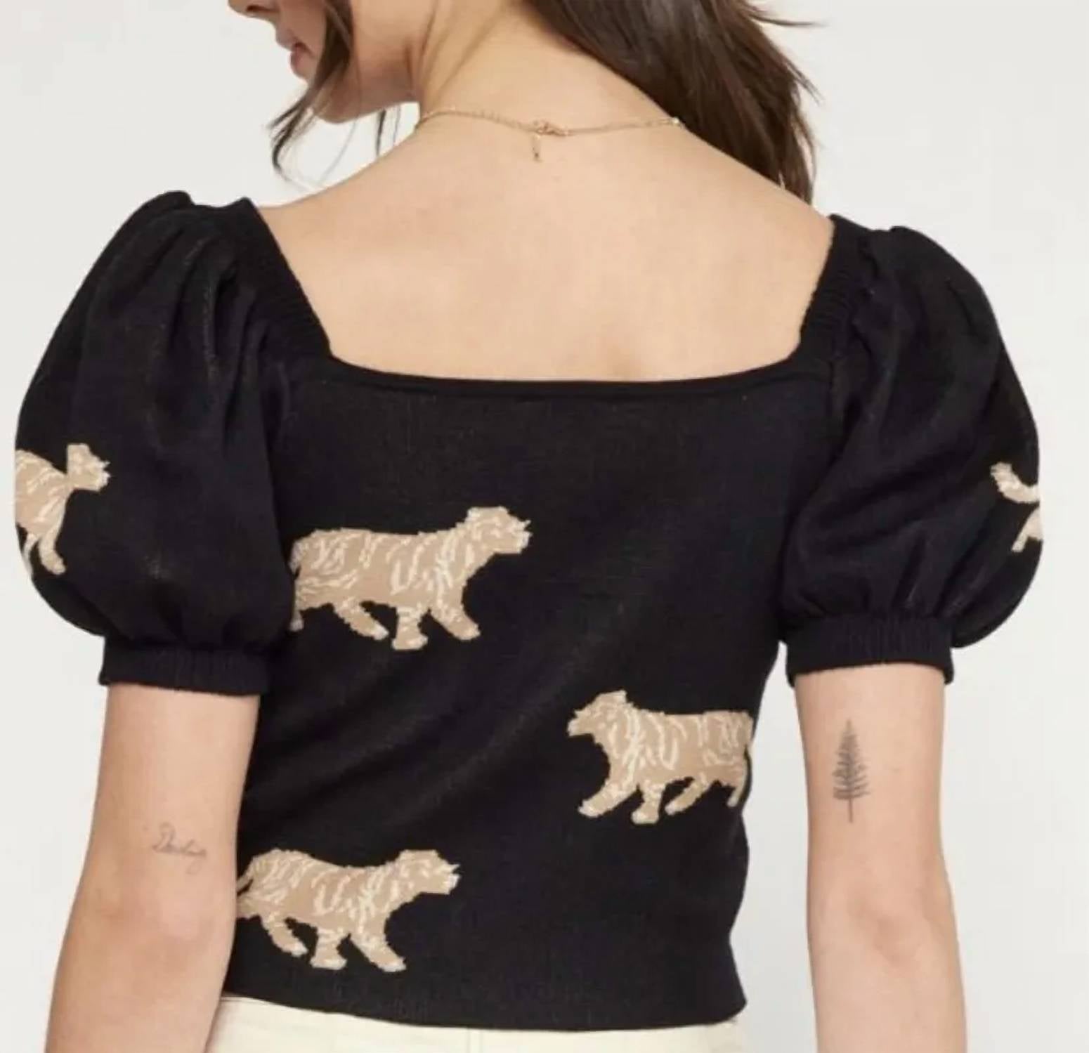 Entro - Cheetah Knit Top