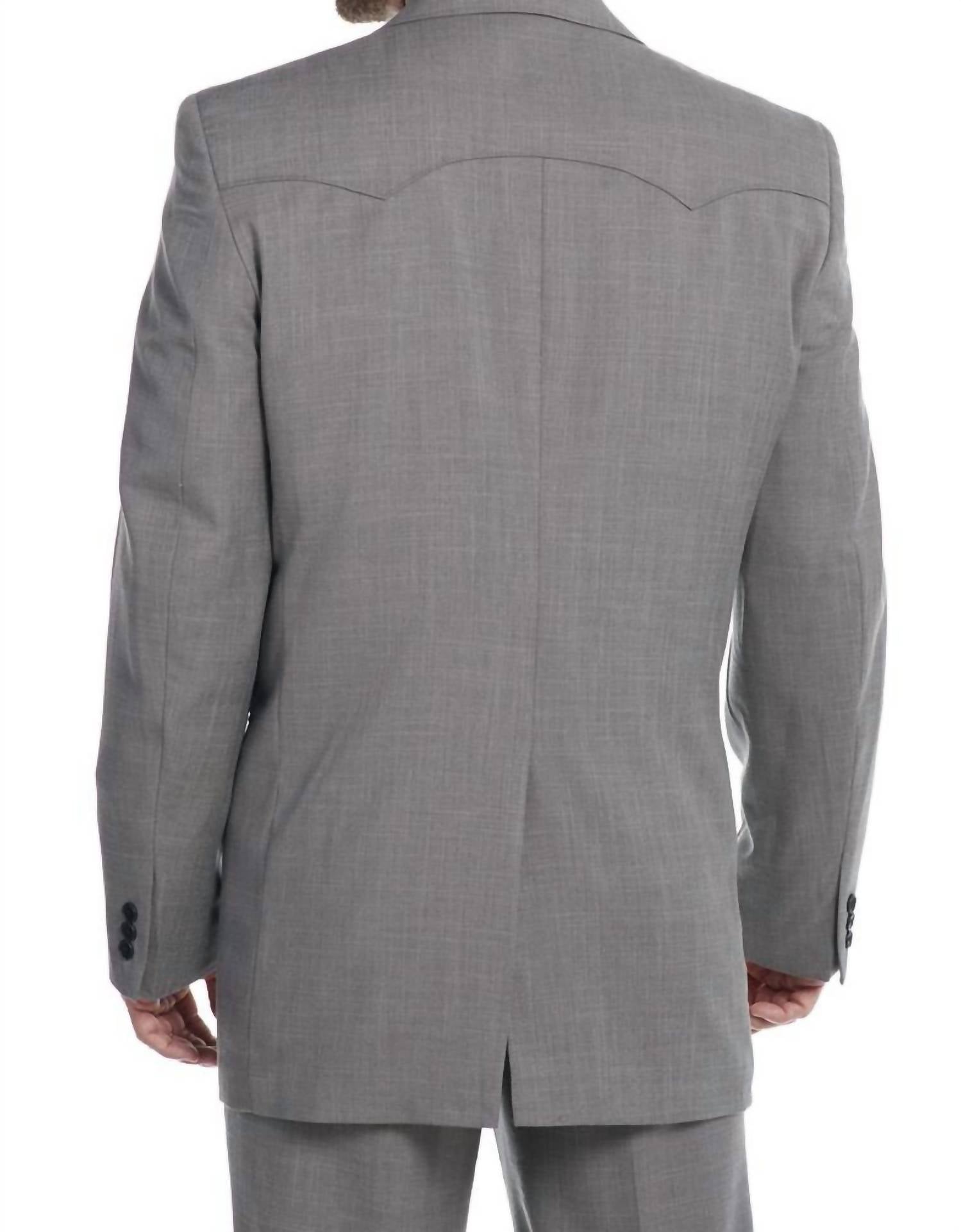 Circle S Men's Suit Jacket in steel grey - men's jacket - detail view