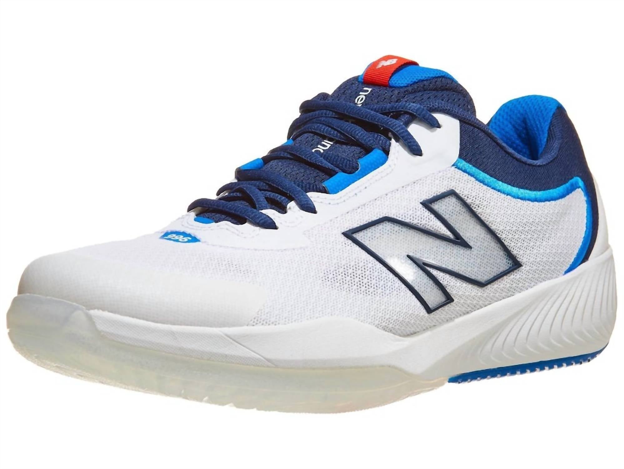 New Balance Women's Fuelcell 996v6 Pickleball Shoe in white navy - women's shoe