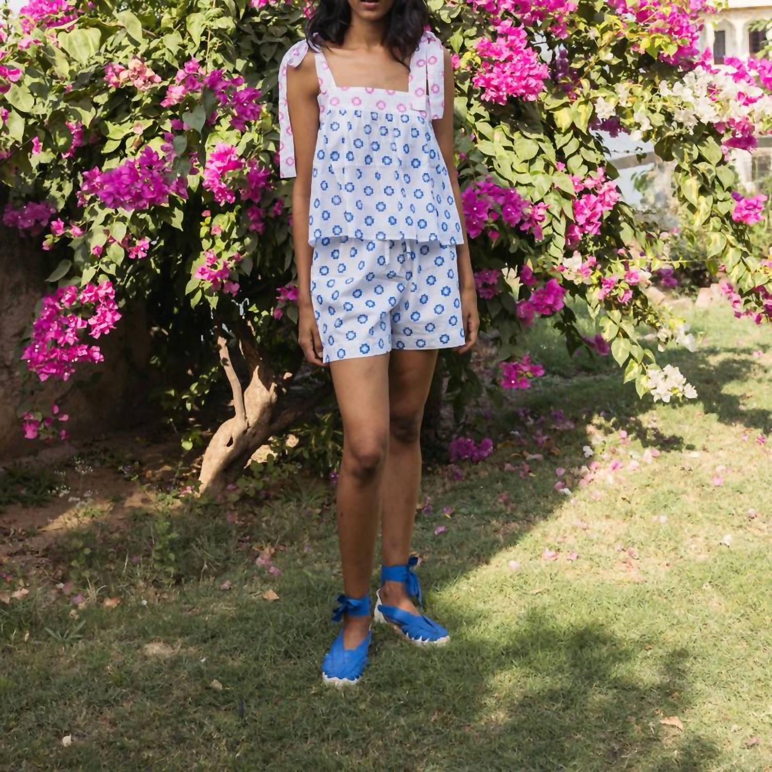 Sz Blockprints - Floral Drawstring Shorts
