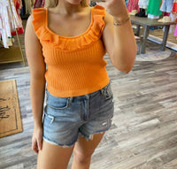 Hyfve - Ribbed Ruffle Top