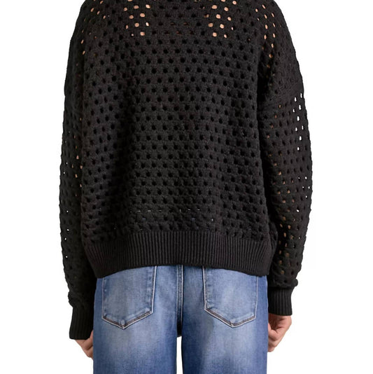 Elan - Half Zip Open Knit Sweater