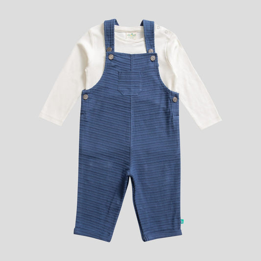 Jus Cubs - Toddler's Charming Cord Striped Dungaree Set