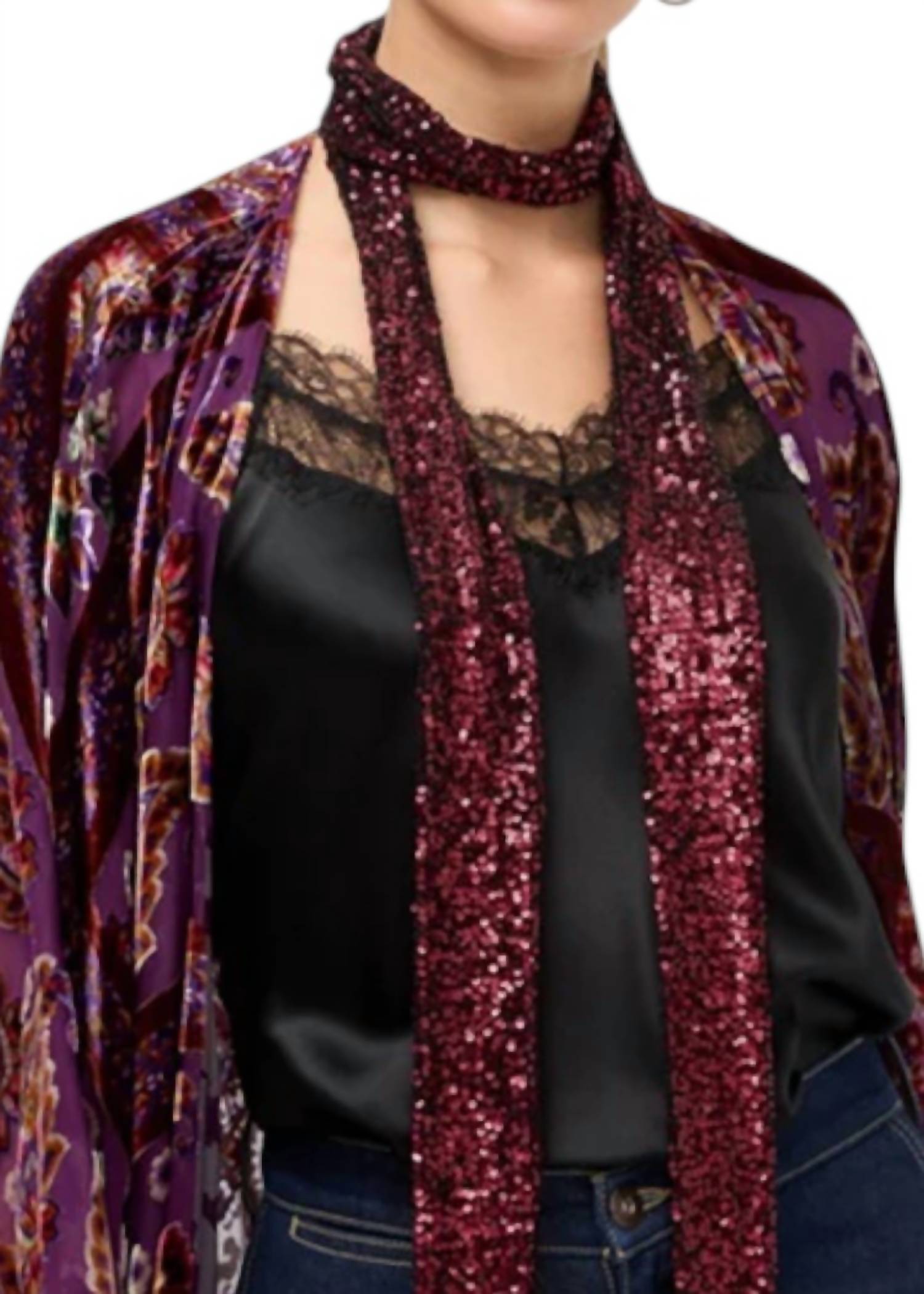Johnny Was - Women's Sheri Sequin Skinny Scarf