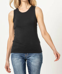 Lilla P Jewel Neck Tank Top in black - women's tank top