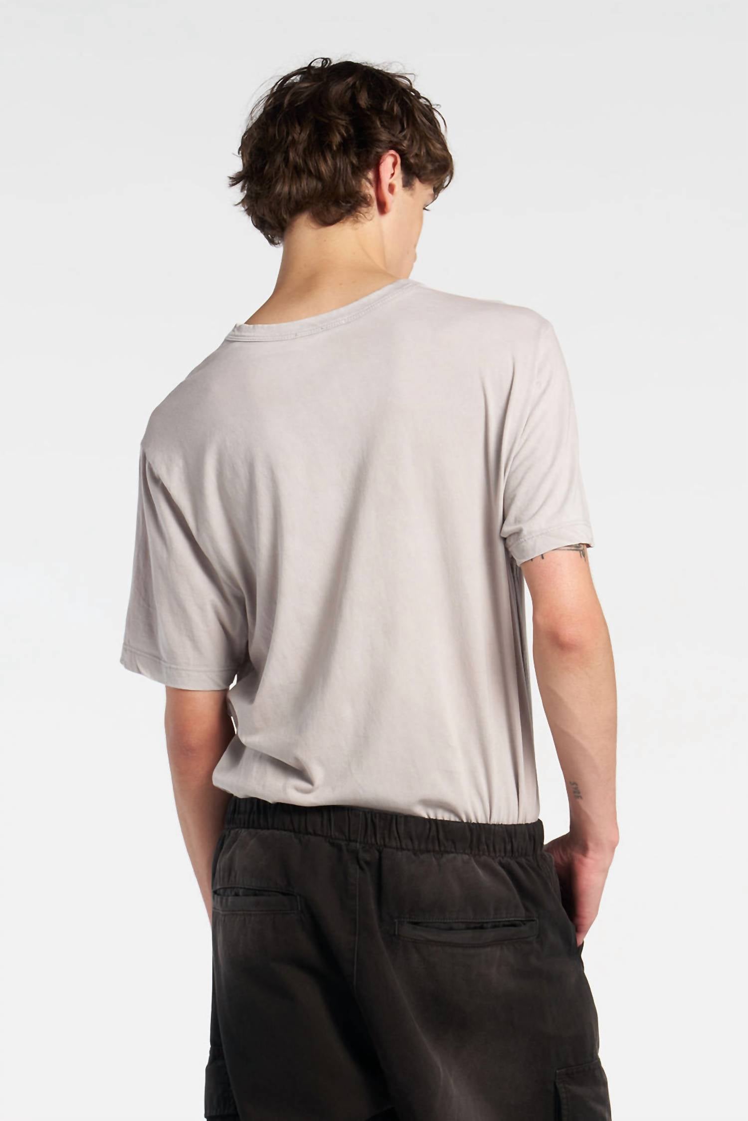 COTTON CITIZEN Classic Crewneck Tee in vintage silver - men's t-shirt - detail view