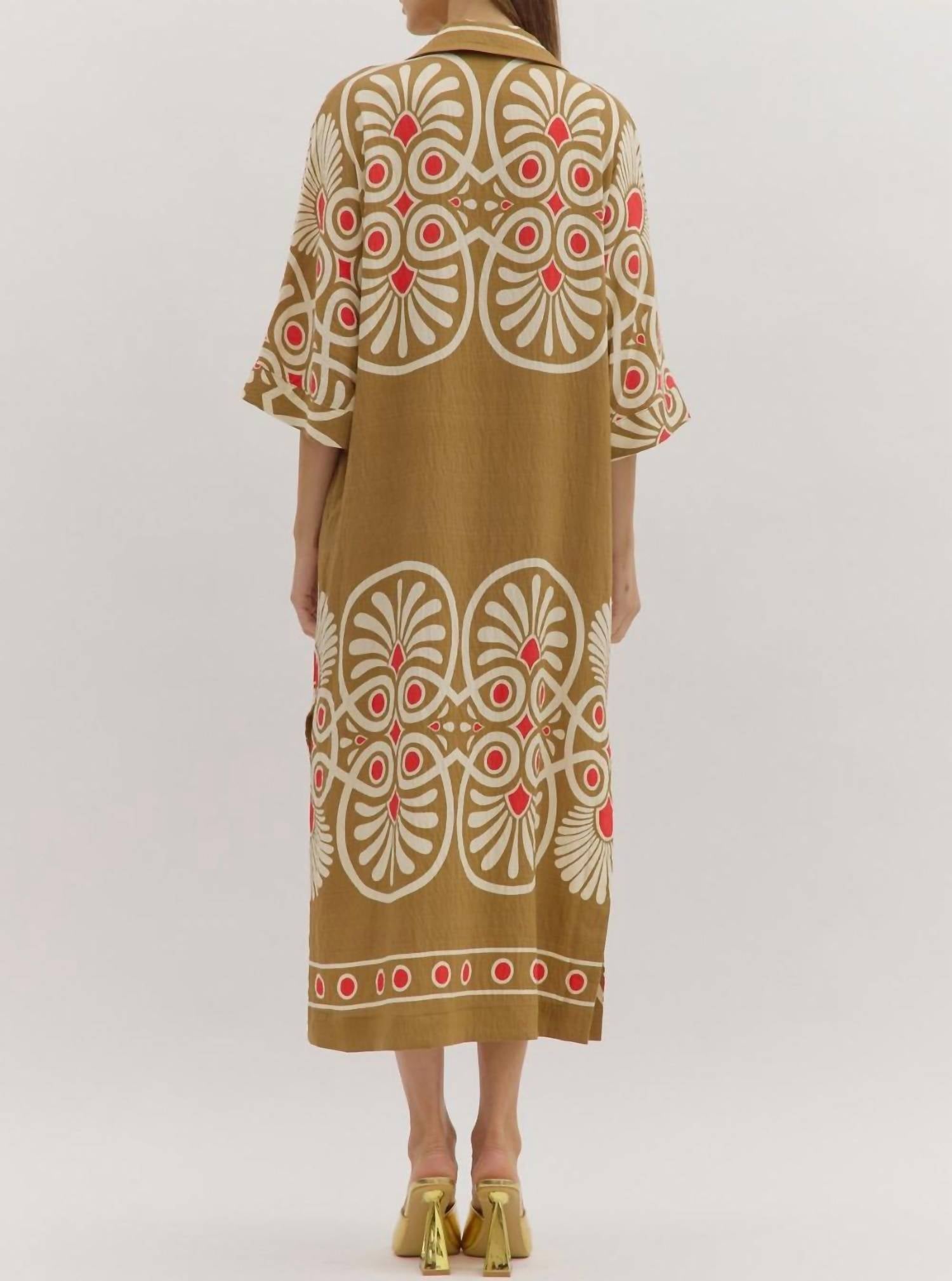 Entro - Sabrina Golden Midi Dress