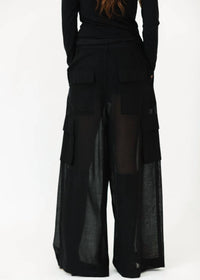 Tibi - Sheer Wool Gauze Triple Pleat Pant