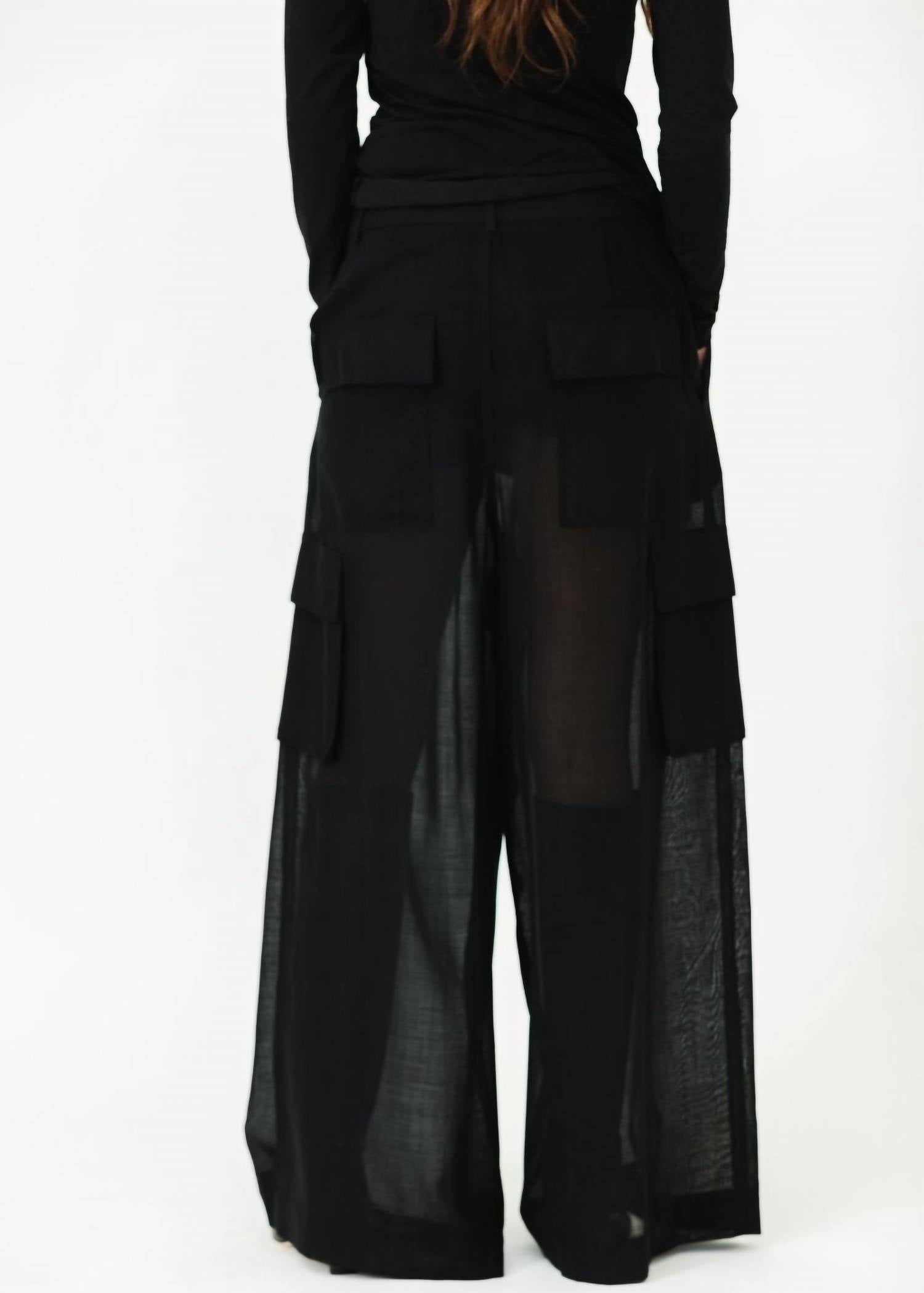 Tibi - Sheer Wool Gauze Triple Pleat Pant