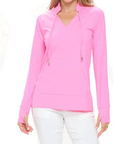 Aryeh - Split V-neck With High Stand Collar Pullover Top
