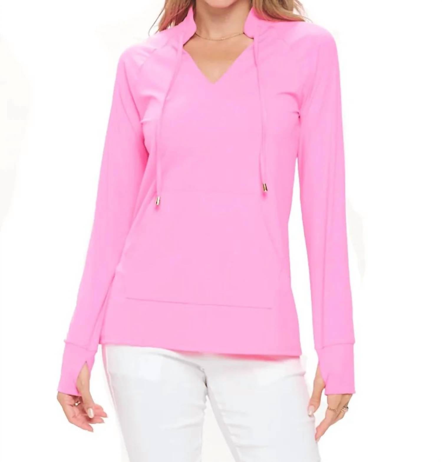 Aryeh - Split V-neck With High Stand Collar Pullover Top