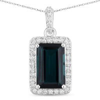 Diana M Jewels Women's Octagon Natural Tourmaline Pendant Necklace (3.55 Ct) - Signature Plus in 14k white gold - women's jewelry