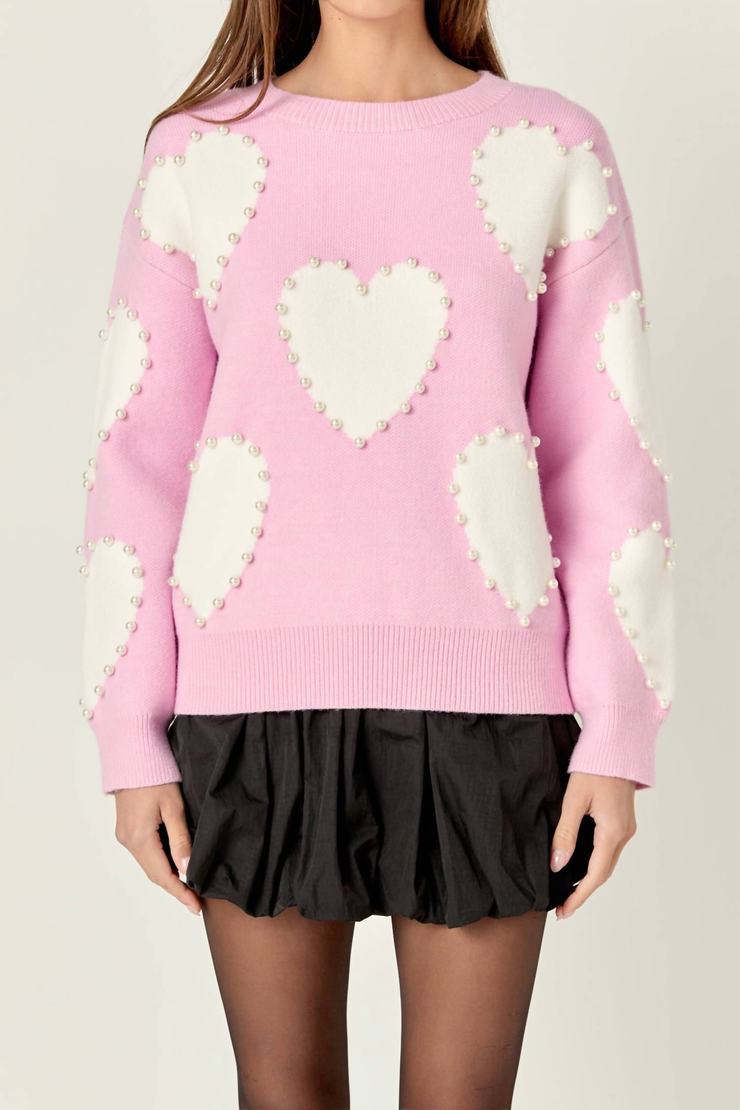 English Factory - Long-sleeve Heart Sweater