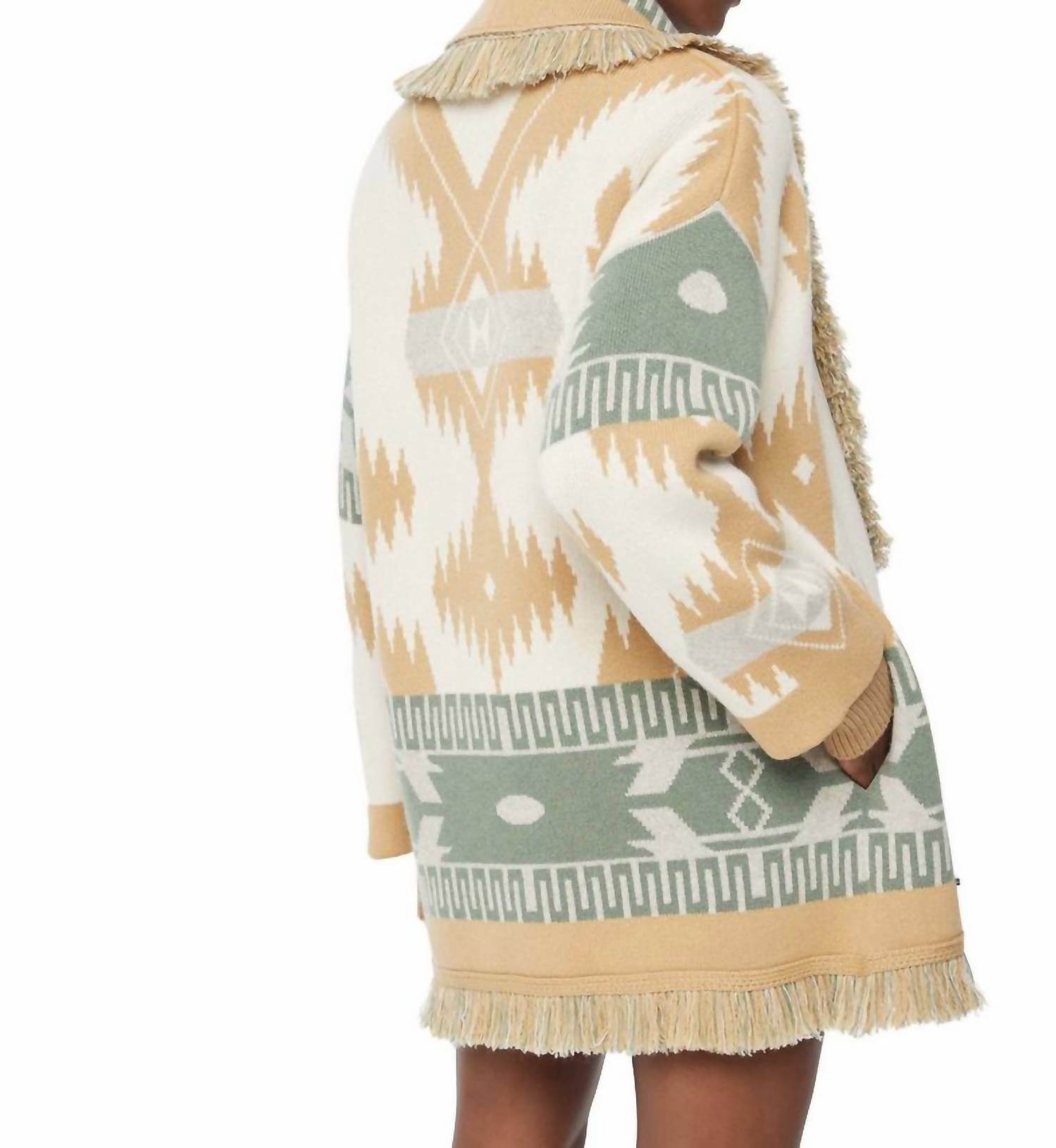 Alanui - Icon Jacquard Cardigan in Off White Multicolor