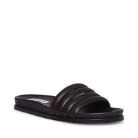 STEVE MADDEN Women's Drips Leather Slide Sandals in black - women's sandal - detail view