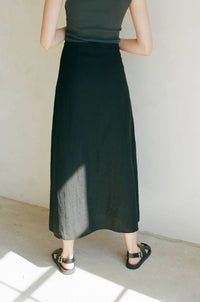 A.Ren - Woven Button Down Midi Skirt