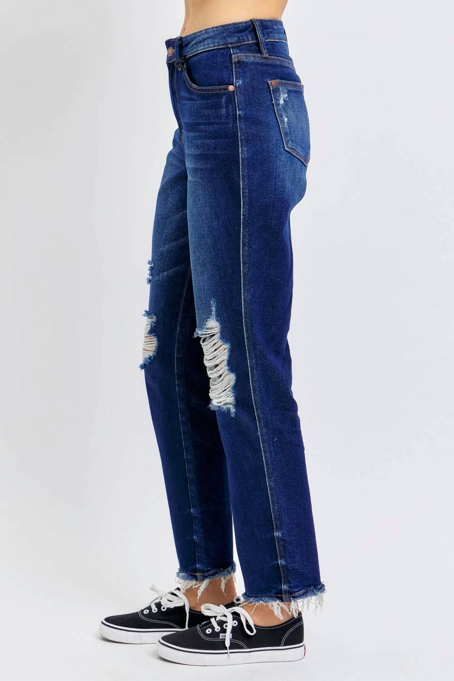 Judy Blue - High Waist Rigid Magic Heavy Destroy Straight Jeans