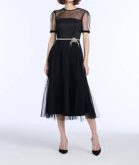 Emily Shalant - Luxe Tulle Dress with Crystal Waist Trim