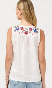 Johnny Was - Vneck shirred linen tank