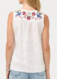 Johnny Was - Vneck shirred linen tank